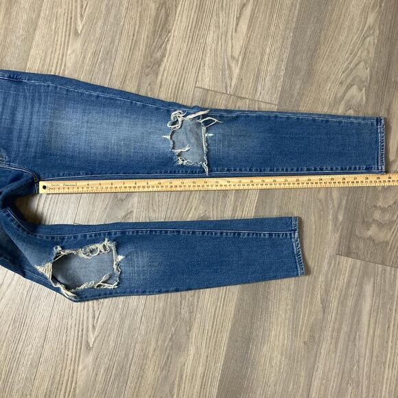 Levi's Premium 721 High Rise Skinny Distressed Blue Jeans Size 27 - Picture 4 of 7